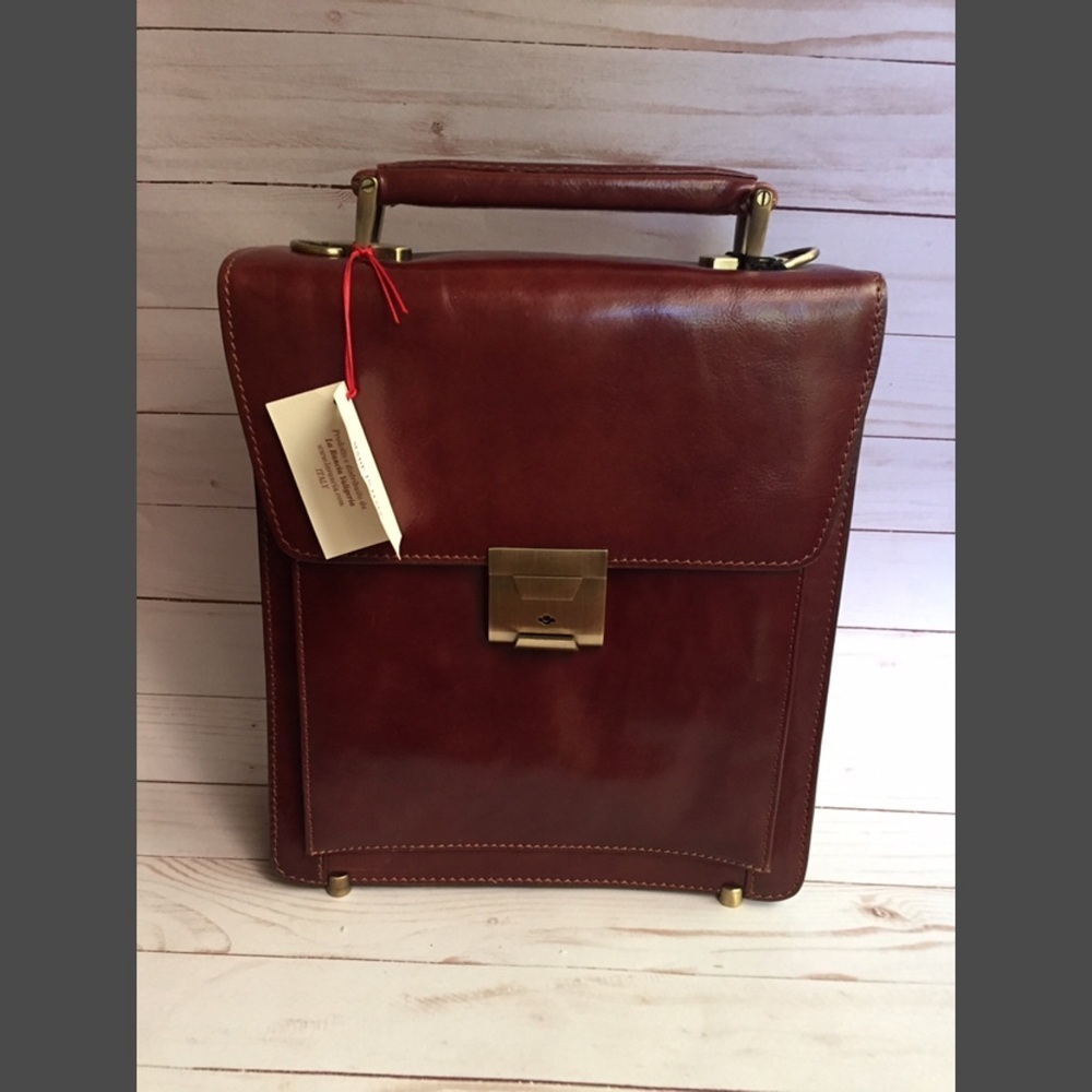 Italian Leather Brown Crossbody Bag Vintage